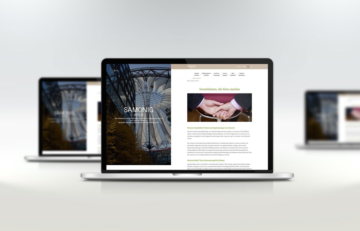 Entwicklung der Website für die Samonig