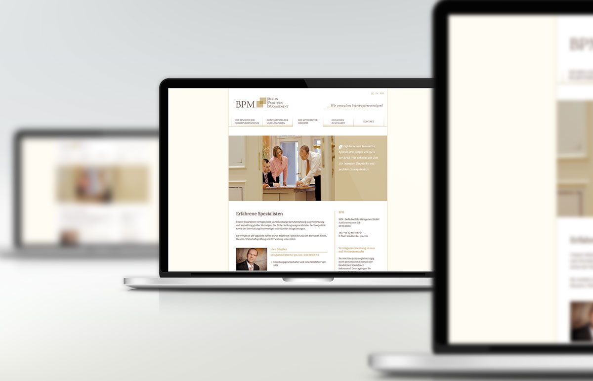 Website für BPM - Berlin Portfolio Management GmbH