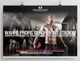 Plakat Kampagne für die Spielbank Berlin mit Robert Harting