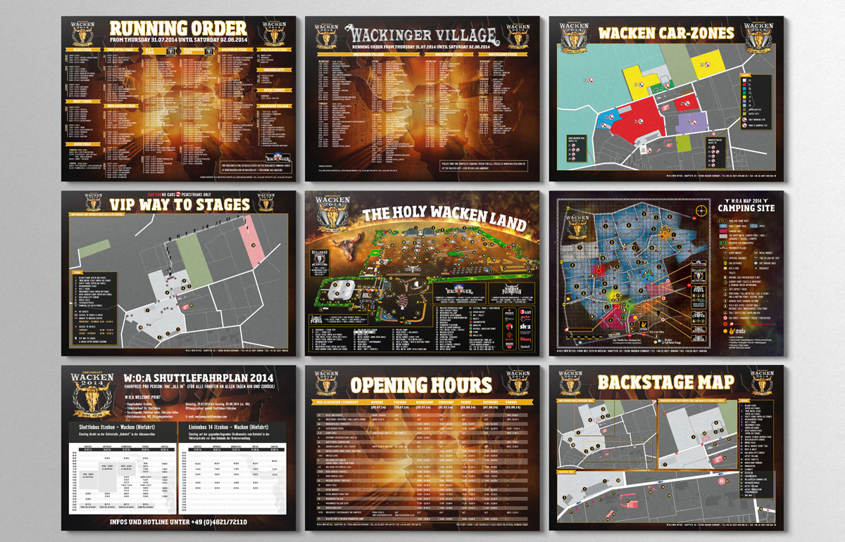 Wacken Open Air Festival Printprodukte Fanpläne, PPAM Werbeagentur Berlin Lichterfelde