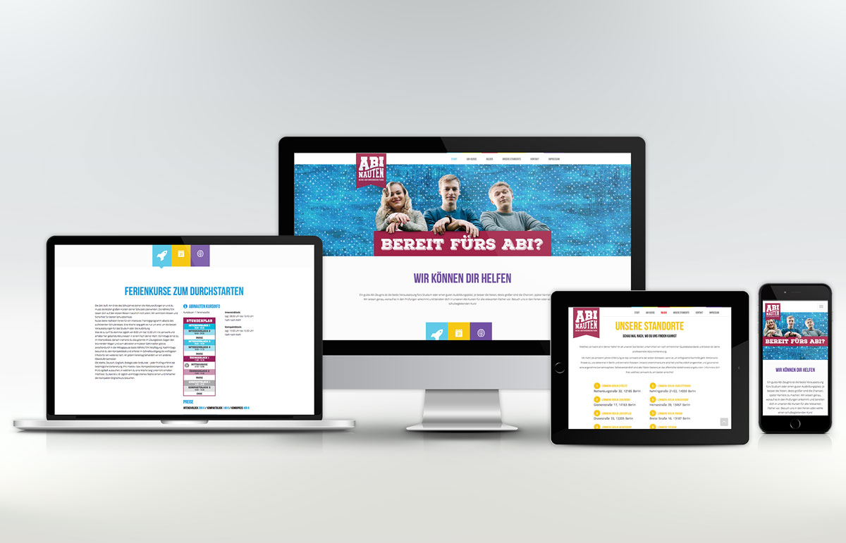 Webseite für Abinauten, PPAM Werbeagentur Berlin Lichterfelde