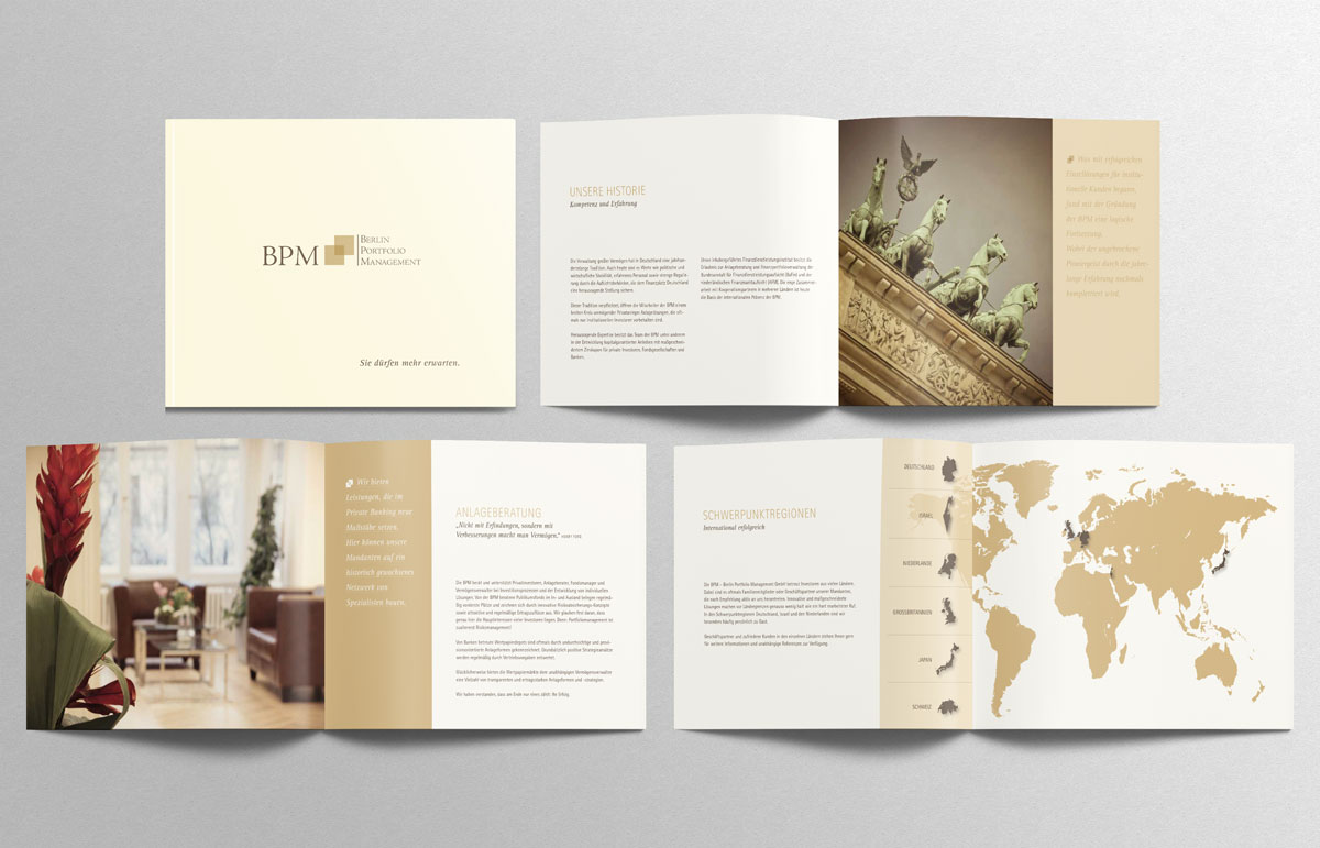 Broschüre für BPM - Berlin Portfolio Management, PPAM Werbeagentur Berlin Lichterfelde