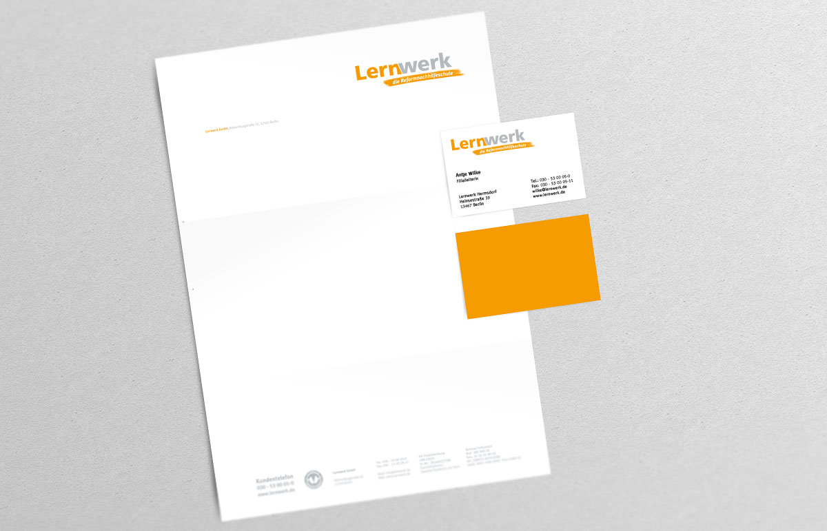 Lernwerk Printprodukte, Geschäftsausstattung, Briefbogen, Visitenkarten
