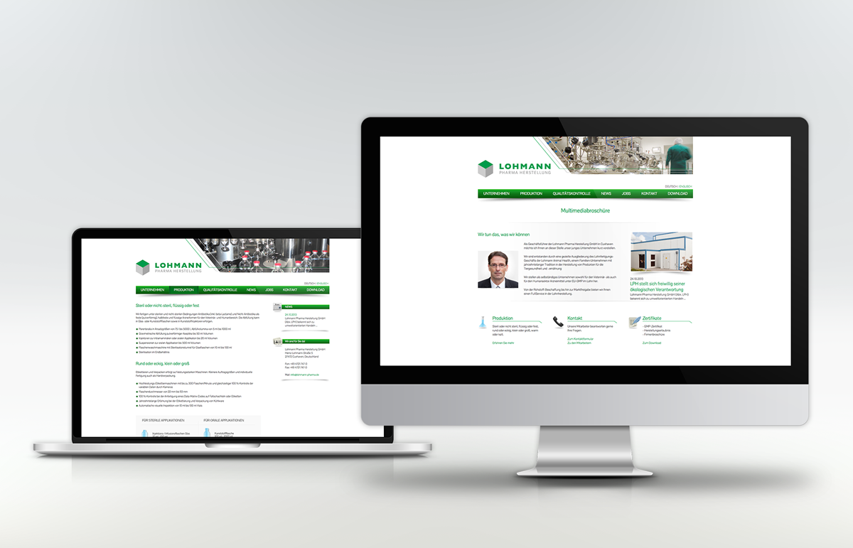 Lohmann Pharma Herstellung, Webseite. PPAM Werbeagentur Berlin Lichterfelde