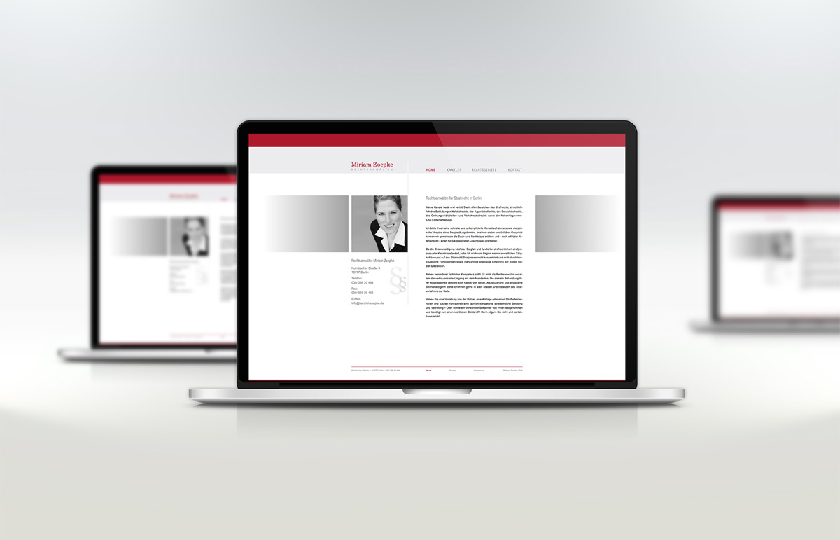 Webseite für Miriam Zoepke Rechtsanwältin