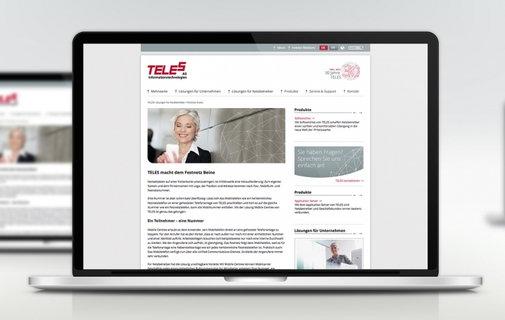 TELES AG Website TELES AG Website